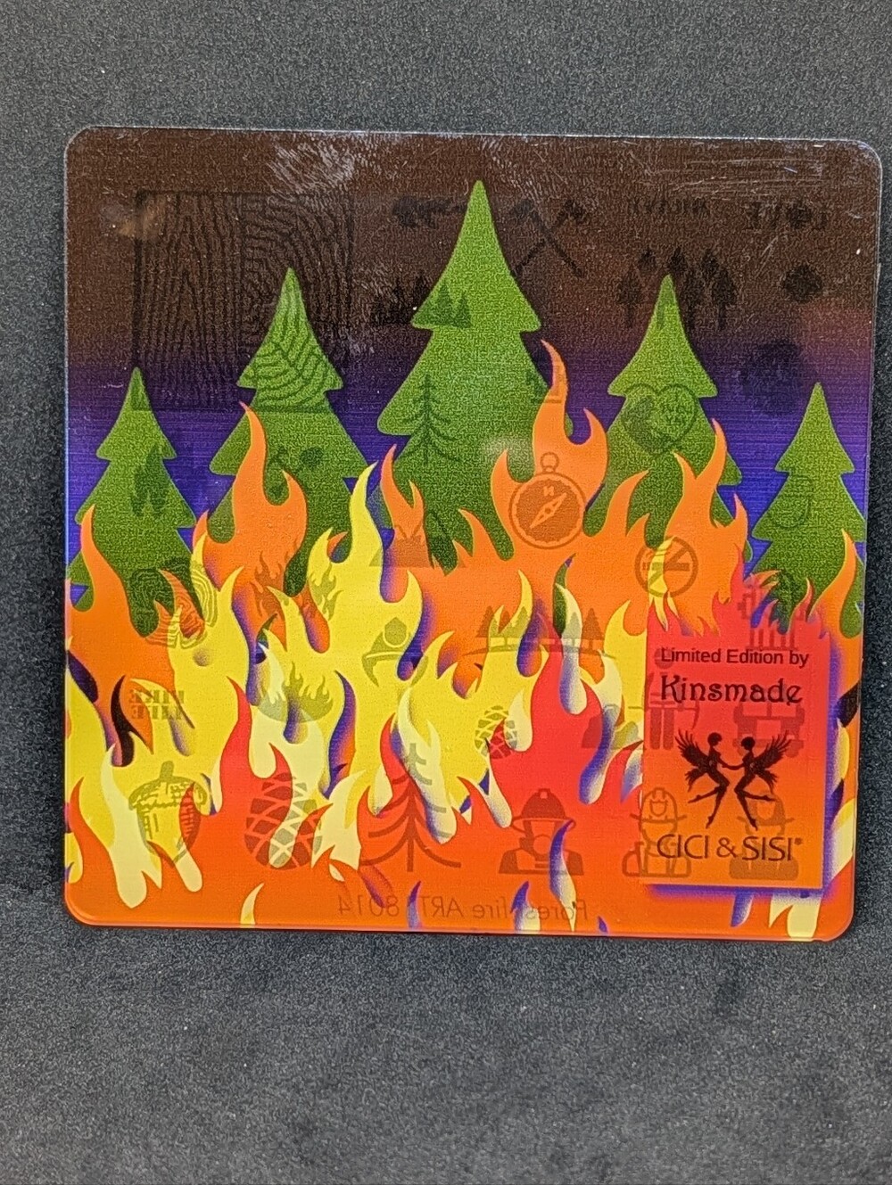 RARE Nail Art Stamping Plate Cici & Sisi Limited Edition ART18014 Forest Fire